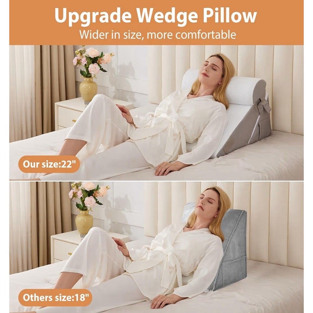 3PCS Wedge Pillow Set for After Surgery, Wedge Pillow for Acid Reflux Relief - Picture 7 of 8